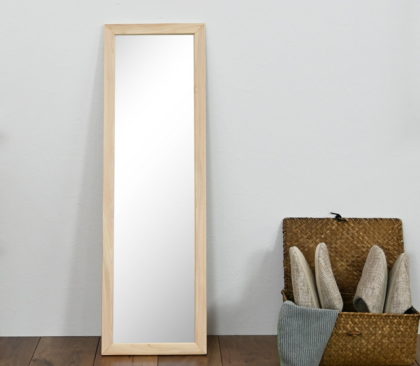 【ふるさと納税】ひのきミラー 高さ約79.5cm [ フクダクラフト ヒノキ 桧 全身鏡 全身ミラー 姿見 鏡 全身 木製 インテリア シンプル 完成品 兵庫県加東市 加東市 ]