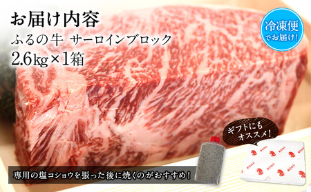 ふるの牛（黒毛和牛）特選サーロインブロック 2.6kg ゲランド塩付き A5 有限会社ふるの《30日以内に出荷予定(土日祝除く)》