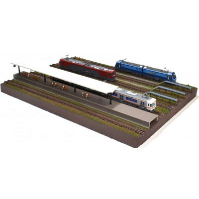 ふるさと納税 南箕輪村 Nゲージ用 鉄道ジオラマ展示台 37x26cm 島式ホームと4線ヤード(洗浄台付き/女子高生付き) |  | 03