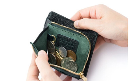 【藤巻百貨店】BAGGY PORT 黒桟革ミニ財布  藤巻限定モデル（ネイビー） / 財布 ミニ財布 姫路黒桟革 バギーポート 藤巻百貨店 黒桟革 革の黒ダイヤ 千葉県 東庄町