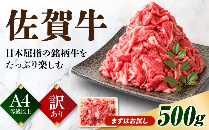 
                  【不揃い訳あり・部位おまかせ】佐賀牛 切り落とし 肩orバラ 500g 牛肉 切り落とし きりおとし 吉野ヶ里町 [FDB006]
                