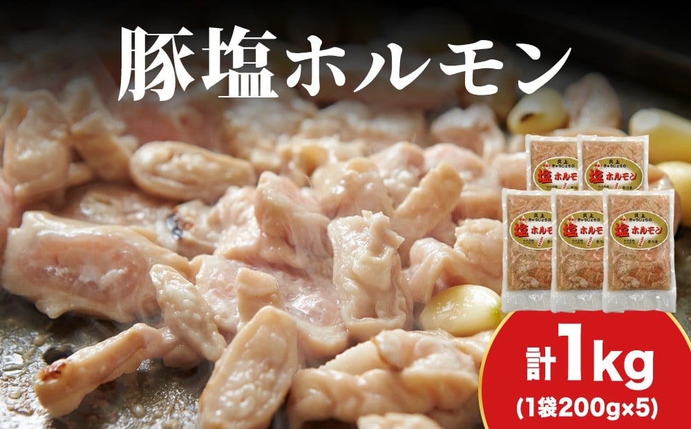 
            【久上 工藤商店】味付け豚ホルモン（塩）200g　5袋セット
          