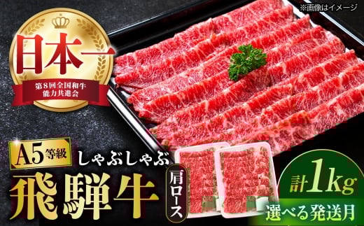 【2月発送】【飛騨牛 しゃぶしゃぶ用】 A5等級 ロース / 肩ロース 1kg 和牛 ブランド牛 国産 牛肉 多治見市 / 渡辺精肉店 [TAZ011-2]
