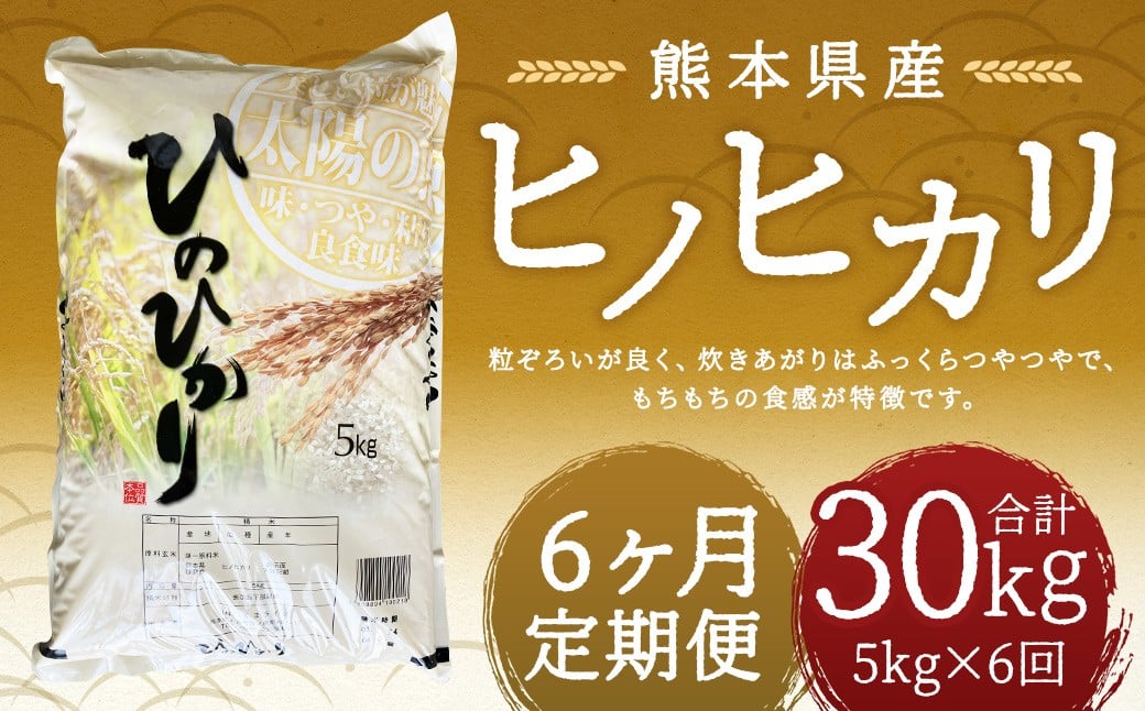 
            【令和7年産】 【6回定期便】 ヒノヒカリ5kg 【2026年9月下旬迄発送予定】 ご飯 国産 単一原料米 熊本県 人吉市
          
