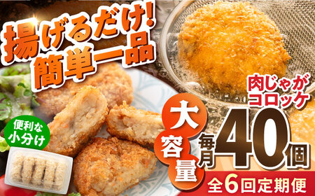 【全6回定期便】肉じゃがコロッケ 40個 3.4kg ころっけ 冷凍 揚げ物 惣菜 コロッケ 横須賀 弁当 肉ジャガ【有限会社丸伸商事】 [AKFH022]