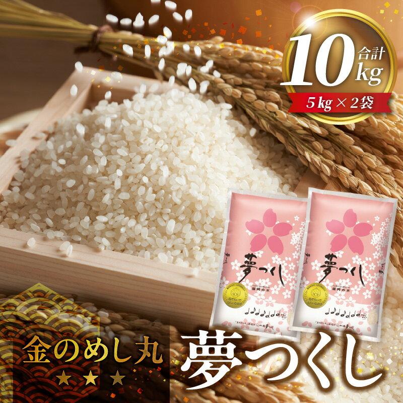 【ふるさと納税】金のめし丸夢つくし 10kg 令和7年産 国産 白米 お米 夢つくし 5kg×2袋 オリジナル米 金のめし丸 おいしい ツヤツヤ もちもち ほのかな甘み おにぎり 食品 常温 森光商店 九州 福岡県 久留米市 お取り寄せ 送料無料