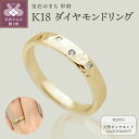 【ふるさと納税】 リング 指輪 ダイヤモンド ジュエリー レディース アクセサリー 0.04ct イエローゴールド K18 天然メレダイヤモンド 槌目模様 ギフト プレゼント ケース付 保証書付 k290-007