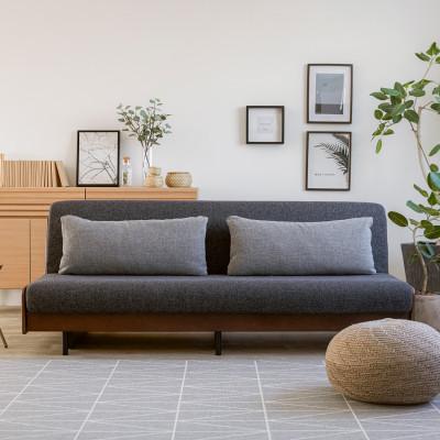 ふるさと納税 大川市 ソファベッド 幅180 ペース 180ごろ寝ソファ&lt;オークブラウン×ダークグレー&gt;