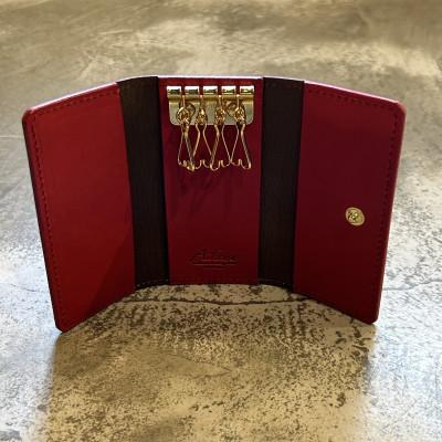 ふるさと納税 大木町 イタリアンバケッタレザーの三つ折りキーケース/レッド　BK054 |  | 01