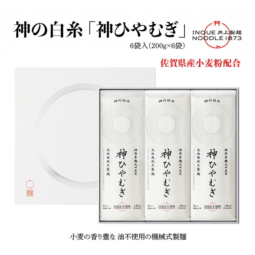 【ふるさと納税】神の白糸「神ひやむぎ」6袋入【神埼総めん 麺 めん SDGs 佐賀県産 夏 ギフト お中元 贈り物 乾麺 保存食 井上製麺】(H057135)