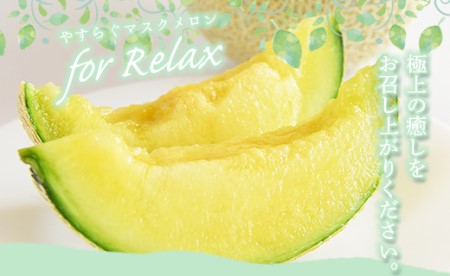 【機能性表示食品】メロン 青肉 やすらぐマスクメロン for Relax（フォー リラックス） 1玉（1.5kg以上）- 果物 フルーツ 旬 季節 GABA 青肉メロン 箱入り 国産 特産品 yt-0
