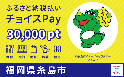 
糸島市チョイスPay 30,000pt（1pt＝1円）【会員限定のお礼の品】
