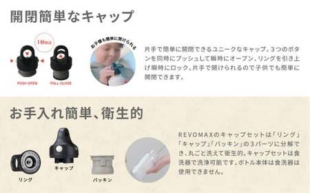 【MW-TAKAMORI OUTDOOR BRAND-】×【REVOMAX】レボマックス 12oz Slim（355ml）ワンタッチ ステンレス ボトル 水筒 タンブラー マグボトル 真空断熱 保温 