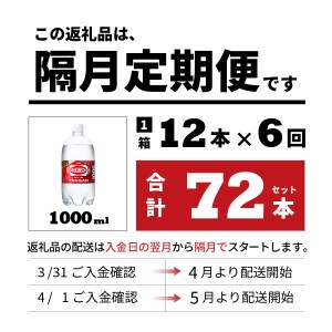 強炭酸水【年6回・隔月お届け！】ウィルキンソンタンサン  PET1L×1箱(12本入) 定期便 炭酸
