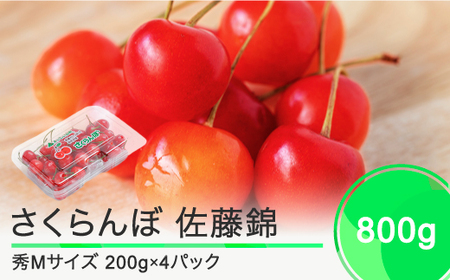 【先行予約】 さくらんぼ 佐藤錦 秀Mサイズ 800g (200g×4パック) フードパック 2025年産 令和7年産 山形県産 ふるさと納税 果物 くだもの フルーツ 期間限定 冷蔵配送 先行受付 グルメ 取り寄せ ご当地 特産 産地 直送 送料無料 東北 山形県 人気 ns-snsmp800 ※沖縄・離島への配送不可