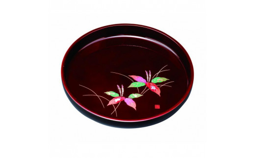 
丸盆 30cm 溜 二人静
