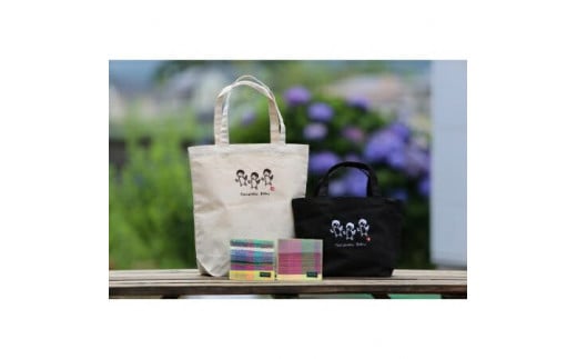 「はたらくぼく」刺しゅうトートバック＆ランチトート＆さをり織りコースター2枚 | オリジナル トートバック ランチトート コースター 福島 南相馬