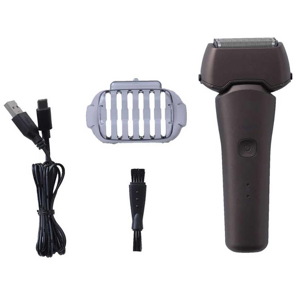 ヤマゼン USB充電式電気シェーバー LASIKU ブラウン［4枚刃 /AC100V-240V］ ESY-K04-T 【 電気シェーバー シェーバー 髭剃り メンズ USB充電 水洗い対応 防水 IP