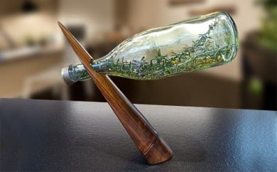 「京銘竹ボトルスタンド漆　拭き漆」京都の竹垣職人ハンドメイド