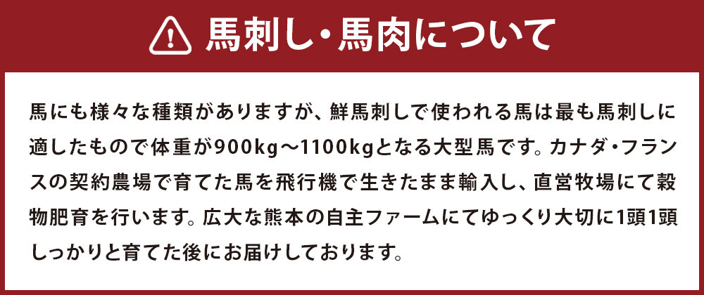 馬刺し赤身・タタキ・ユッケセット 合計290g