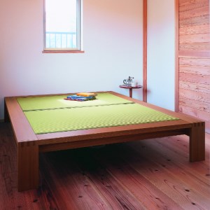No.687 【家具蔵】タタミベッドモデルノヘッドレス ダブル チェリー材