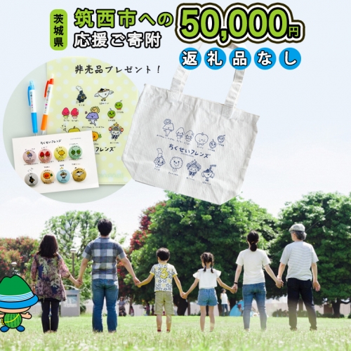 【返礼品なし】茨城県筑西市を 応援！ ＼ ちっくん ・ ちくせいフレンズグッズ プレゼント ／ 応援寄附金 50,000円 数量限定 期間限定 キャンペーン [ZZ009ci]
