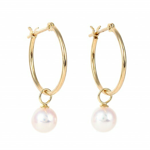 【ふるさと納税】1095 K18YGあこや本真珠2WAYフープピアス　　K18 イエローゴールド YG あこや真珠 ピアス 伊勢志摩 アクセサリー ジュエリー フォーマル カジュアル ギフト 伊勢市 2WAY フープ