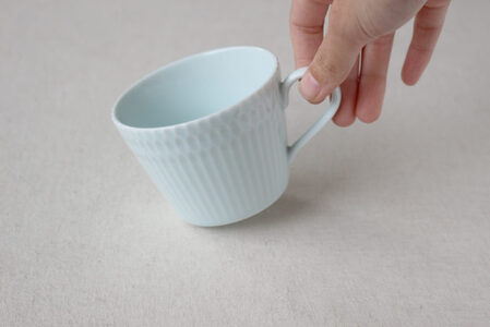 【2客SET】美濃焼 さざなみ8.5カフェカップ＆ソーサー(13皿)  青白 200cc【1413477】