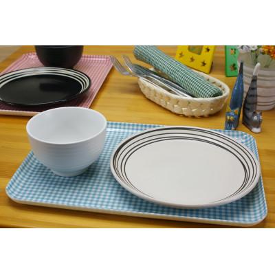 ふるさと納税 和歌山市 STトレー L 39cm チェック ブルー 2枚セット 食洗機対応のトレー |  | 01