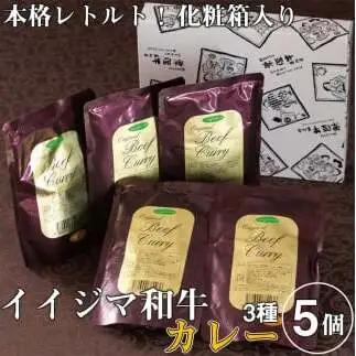レトルト カレー イイジマ和牛カレー 3種 5個入り 肉のイイジマ（DU-16）