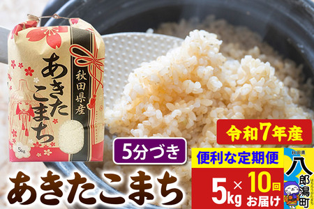 《定期便10ヶ月》 あきたこまち 5kg【5分づき】令和7年産 秋田県産 こまちライン