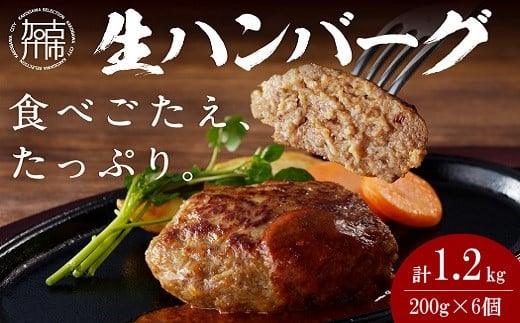 【食べ応えたっぷり！】自家製生ハンバーグ200g×6個《 惣菜 ハンバーグ 肉 小分け 簡単調理 冷凍 自家製 牛ミンチ 》【2401I09916】