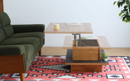 【開梱・設置付】アダムロ リフトアップテーブル ライトブラウン / 家具 / 佐賀県 / 株式会社東馬 [41AJCE021]