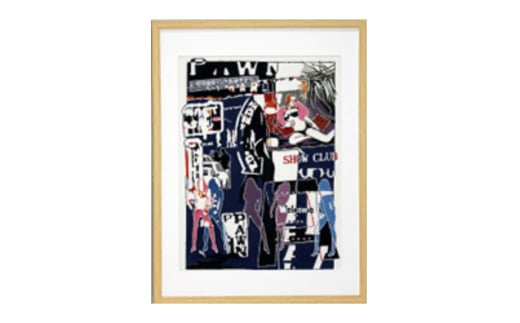 【宏次染工房 / 沖縄県認定工芸士 金城宏次】紅型額装 『Welcome to KOZA』 絵画 額入り 伝統工芸品 おしゃれ 沖縄市 / コザ工芸館ふんどぅ [BCAU003]