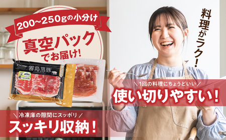 家計応援キャンペーン!霧島黒豚バラうす切り&切り落とし1.3kgセット+ハンバーグ_11-2806-CP_(都城市) 霧島黒豚 バラ うす切り かた もも 切り落とし 小分け 煮込みハンバーグ デミグ