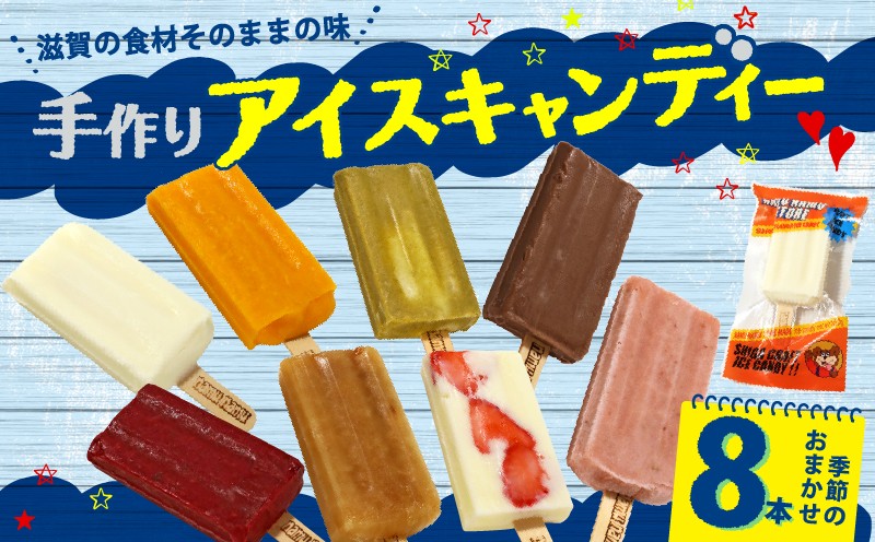
                  手作りアイスキャンデー 8本入 当たり付き 味おまかせ 食べ比べ アイスキャンディー アイス  アイスバー アイスクリーム クラフトアイスキャンデー レトロ デザート スイーツ おやつ 冷凍 手作り フルーツ ミルク 滋賀 彦根
                