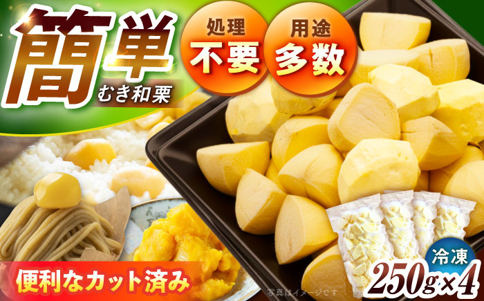 冷凍むき栗「日本栗」 カット1kg（250g×4P）/ 栗 冷凍 生栗 くり むき栗 マロン 低温熟成 日本栗 国産 和栗 岐阜県産 恵那市産 産地直送 送料無料 お取り寄せ ギフト 贈答 / 恵那市