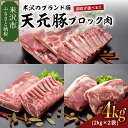 【ふるさと納税】【レビューキャンペーン】豚肉 天元豚 ブロック肉 2kg × 2袋 計 4kg 部位が選べる (豚ロース / 豚バラ / 豚肩ロース) 冷蔵 配送 ブランド豚 角煮 チャーシュー ポークソテー ポークステーキ とんかつ 生姜焼き お取り寄せ グルメ 送料無料 山形県 米沢市