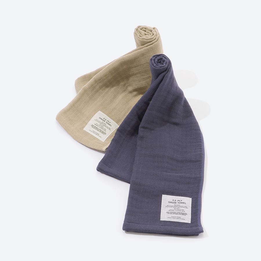 ＜SHINTO TOWEL＞2.5-PLY GAUZE　ガーゼマフラー2色セット（Mix Navy・Mix Beige）MST0002