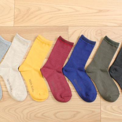 ふるさと納税 大和高田市 裏返し3層編みウールコットンソックス(エンジ・M)1足/NSGK23-18 |  | 01