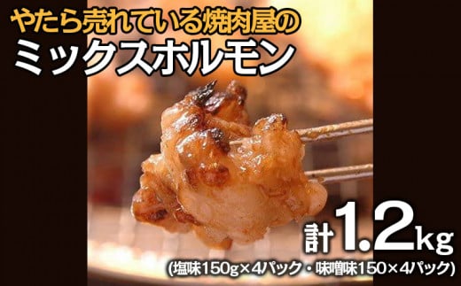 やたら売れてる焼肉屋のミックスホルモン 1.2kg(150g×8) FZ25-938 山形県 山形市