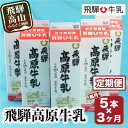 【ふるさと納税】牛乳 定期便 15本 ( 1L × 5本 × 3ヶ月 ) 飛騨牛乳 岐阜 高山市 飛騨高山 岐阜県 | 1000ml 送料無料 お取り寄せ 人気 お楽しみ おすすめ