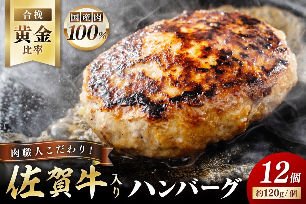 
                  佐賀牛入り 特製 ハンバーグ 約120g×12個 180-J1931
                