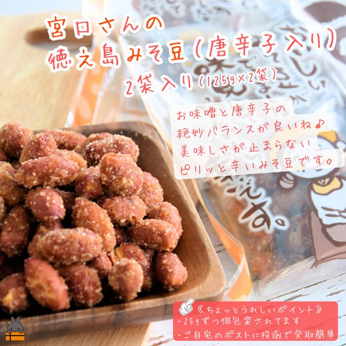 【ふるさと納税】～コク旨！ピリ辛！～徳之島のみそ豆唐辛子入り（2袋）【ポストイン配送】 ( 菓子 豆菓子 お菓子 和菓子 徳之島 奄美 鹿児島 辛い 食感 美味しい 止まらない )