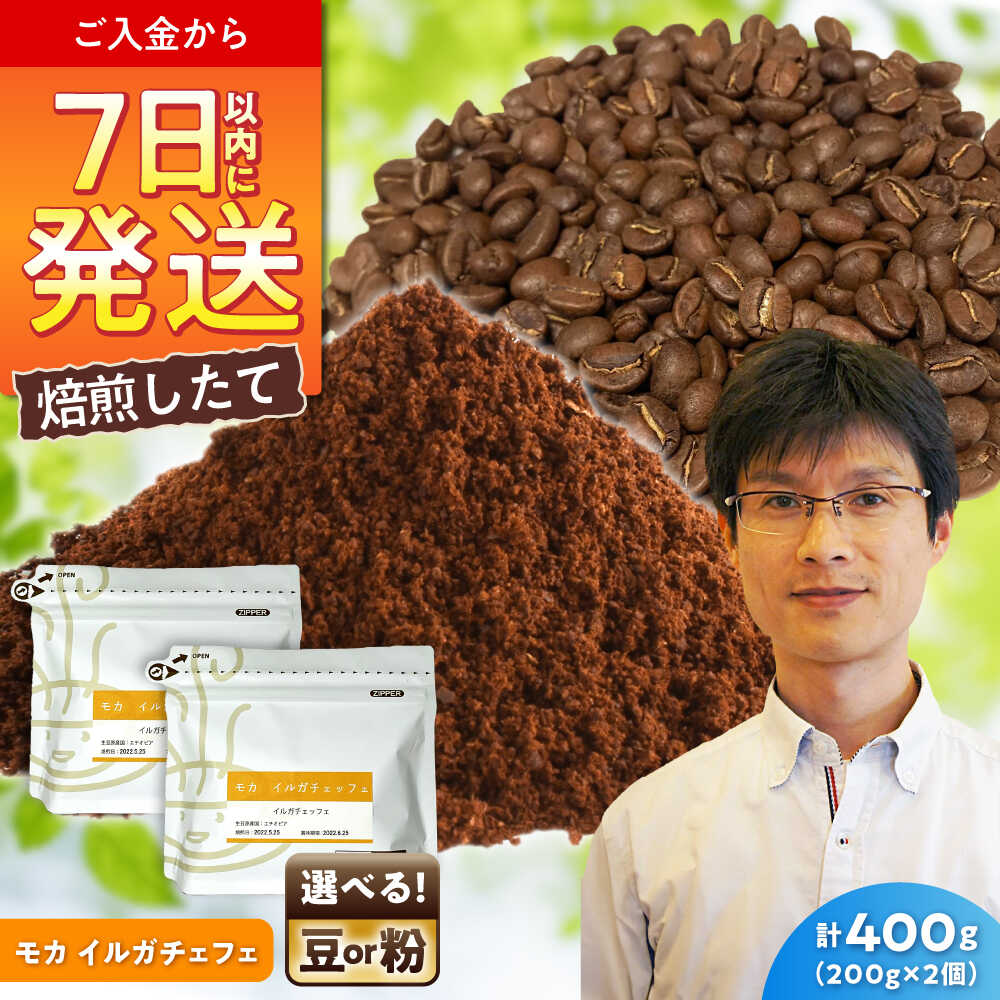 【ふるさと納税】モカコーヒー イルガチェフェ　200g×2 / 珈琲 コーヒー モカ / 瀬戸市 / Coffee　SAKURA[BBAB128]
