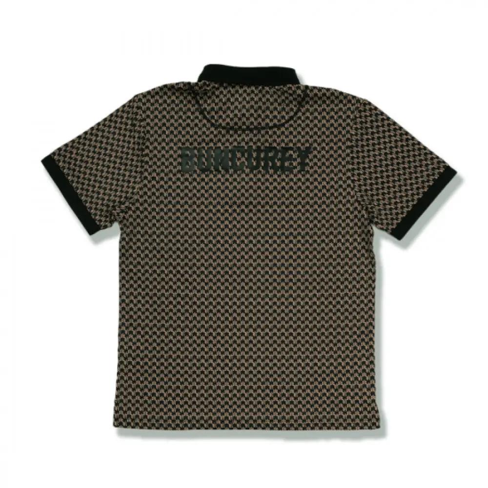 BUNCUREY　ゴルフウェア　モノグラム半袖ポロシャツ（BM23SS-01-006）ベージュ／サイズ4