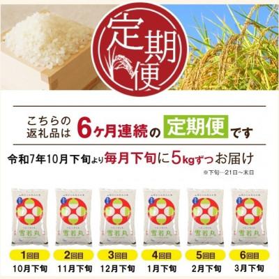ふるさと納税 酒田市 【発送月固定定期便】特別栽培米　雪若丸5kg　無洗米　全6回 |  | 01