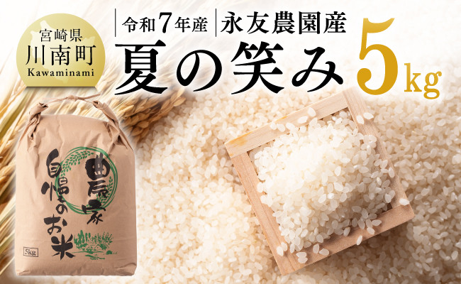 
            【令和7年産】永友農園産「夏の笑み」5kg 【 2025年産 米 お米 白米 精米 国産 宮崎県産 国産米 】
          