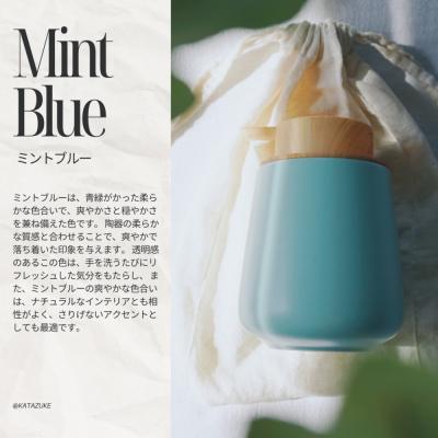 ふるさと納税 名古屋市 泡ソープ美濃焼ディスペンサー <ミントブルー>木製コースター付き |  | 01
