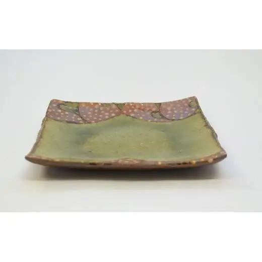 釉彩小角皿 和食器 陶芸品《受注制作》皿 角皿 正方形 プレート 取り皿 和食器 おすすめ おしゃれ 陶芸 手作り 陶器 陶芸作家